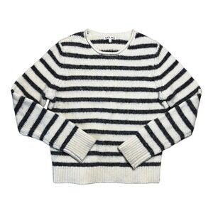 Alex Mill Raya Striped Wool Blend Sweater Charcoal Ivory